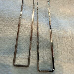Long Rectangular hammered Sterling Silver Earrings